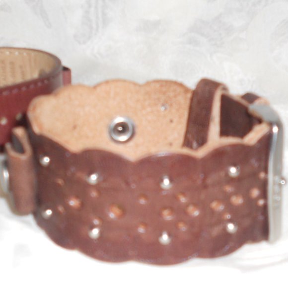 NIB Bundle 3 Fossil Leather Watch Bands 2 Brown 1 Tan/Beige and 1 Pre-owned - Picture 7 of 9